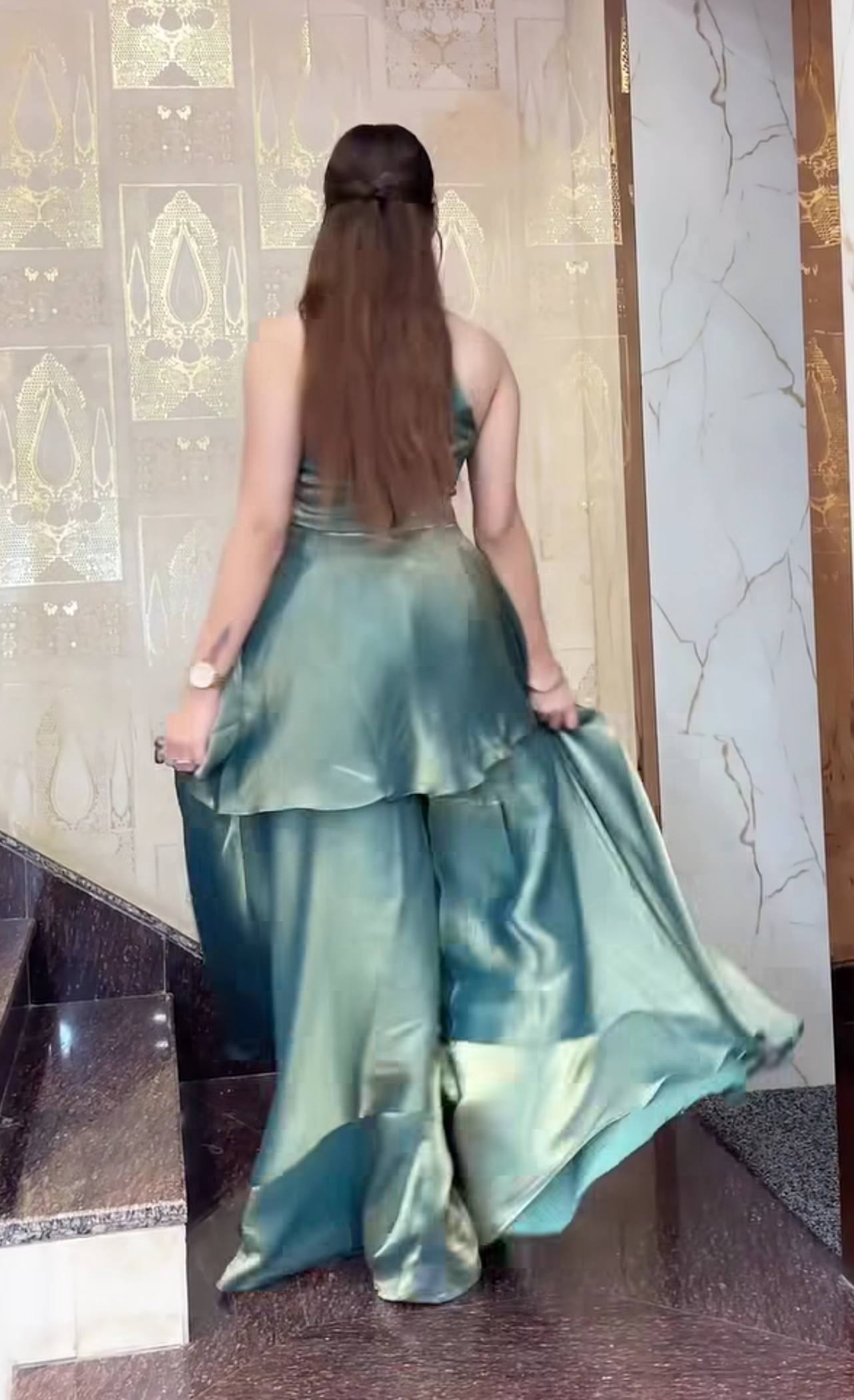 Luminous Blush Halter-Neck Couture